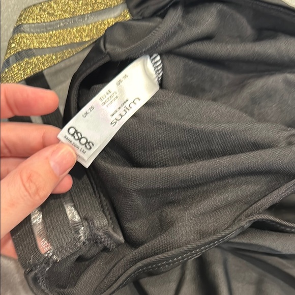 ASOS Black One Piece Swimsuit with Gold Straps - Picture 2 of 6